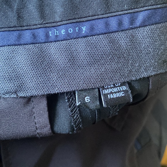 THEORY Womens Straight Fit Trousers Super Slim Solid Black Size US 6 - Picture 3 of 13